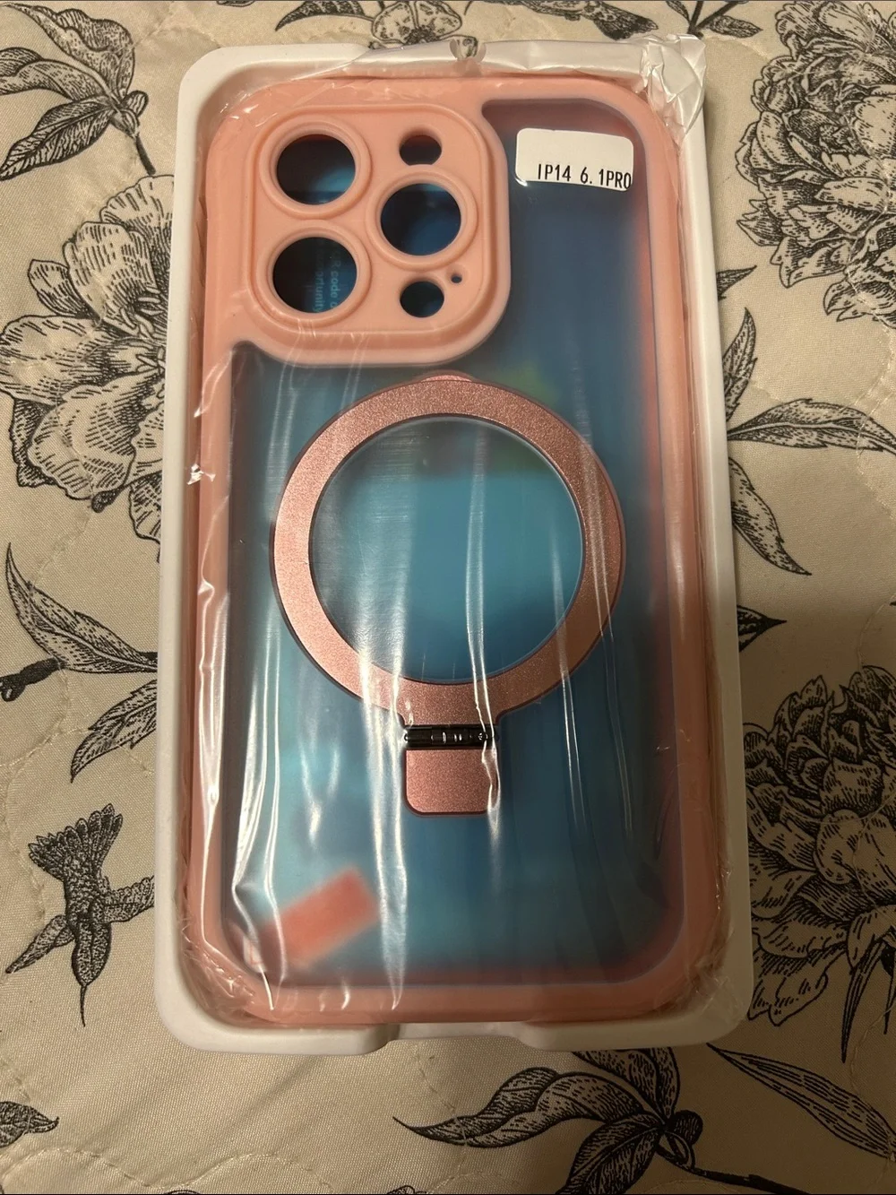 Magnetic case for I phone 14 pro case with invisible stand 6.1 PINK NEW
